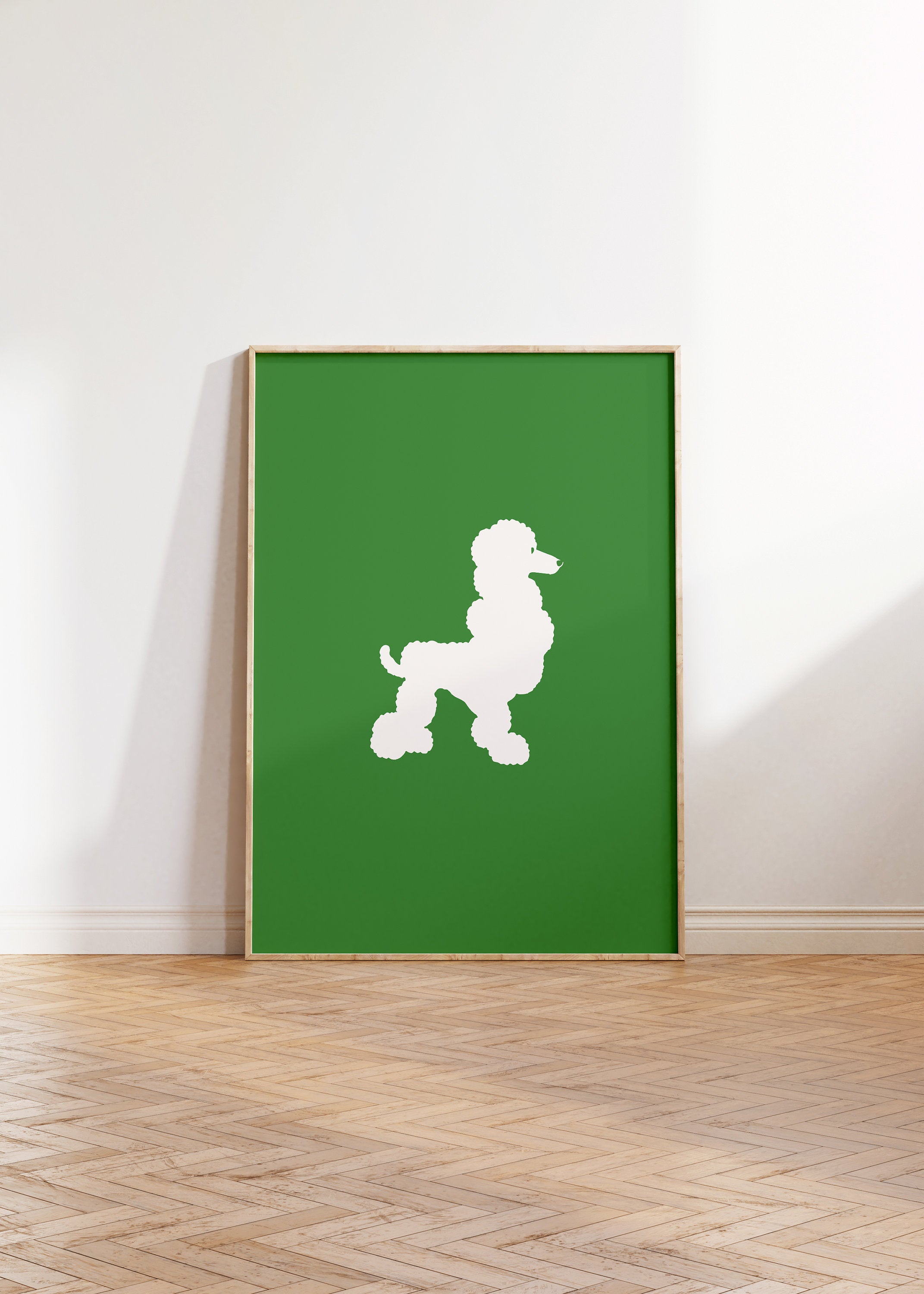 poodle art, poodle posters, dog art print, green dog poster art, art for kids room, green poster for kids playroom, dog digital art prints