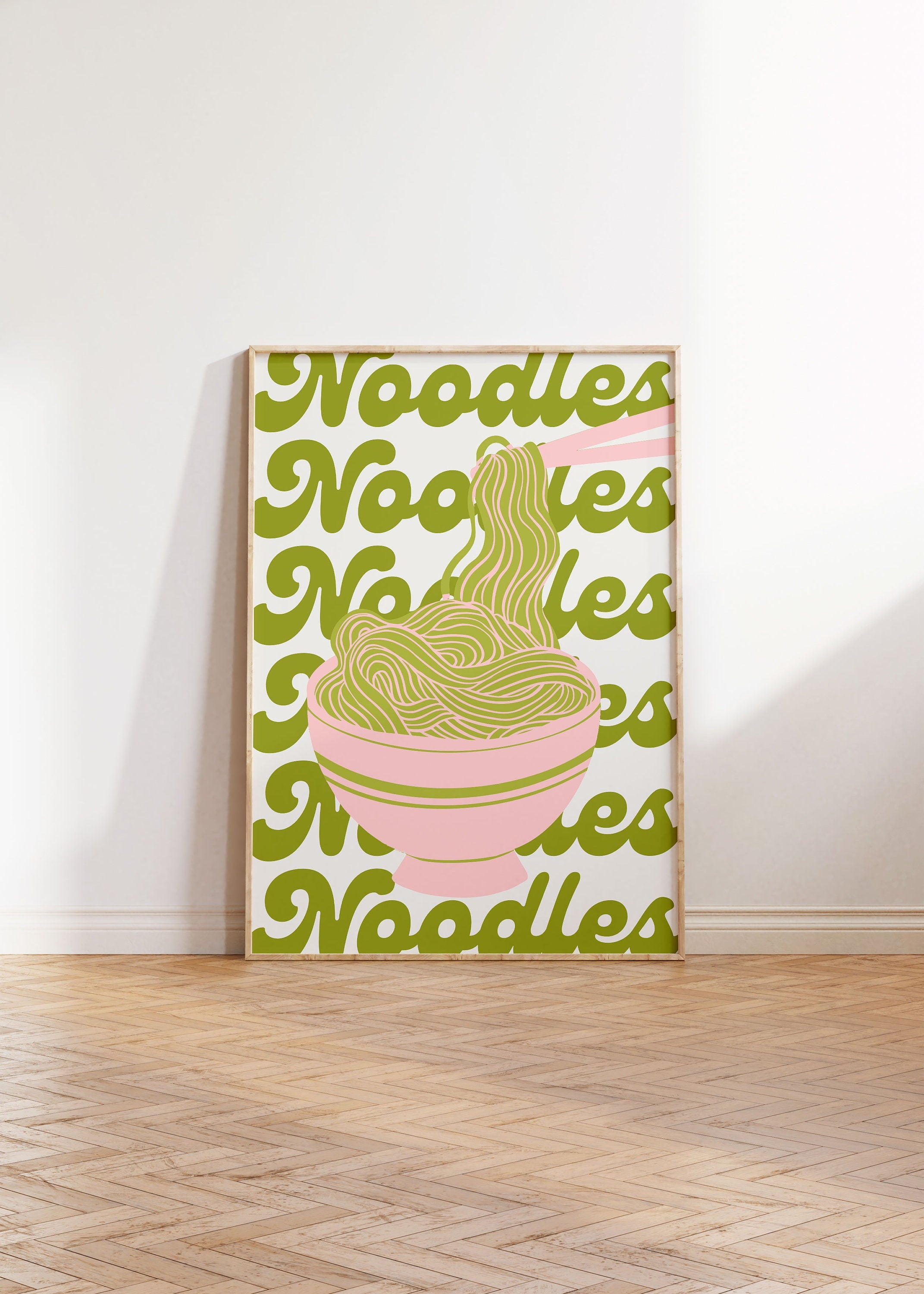 Noodles Wall Print, Fun Ramen Decor, Downloadable Art, Cute Noodles Art, Pop Art, Food Art Print, Digital Food Poster, Digital Download