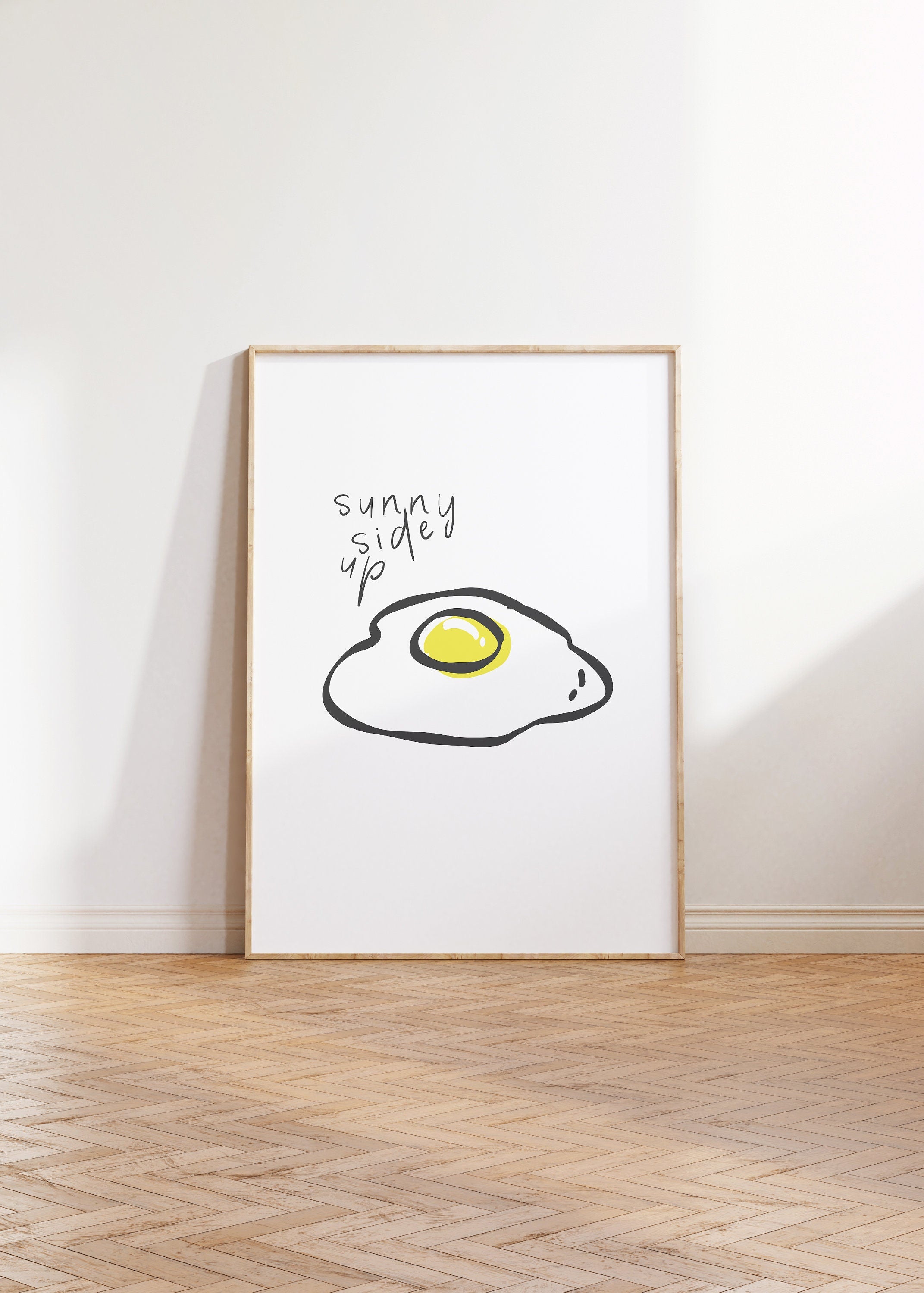 Egg Art Print, Cute Food Illustration, Funny Food Print, Retro Pop Art, Abstract Kitchen Art, Digital Print, Digital Kitchen Wall Art