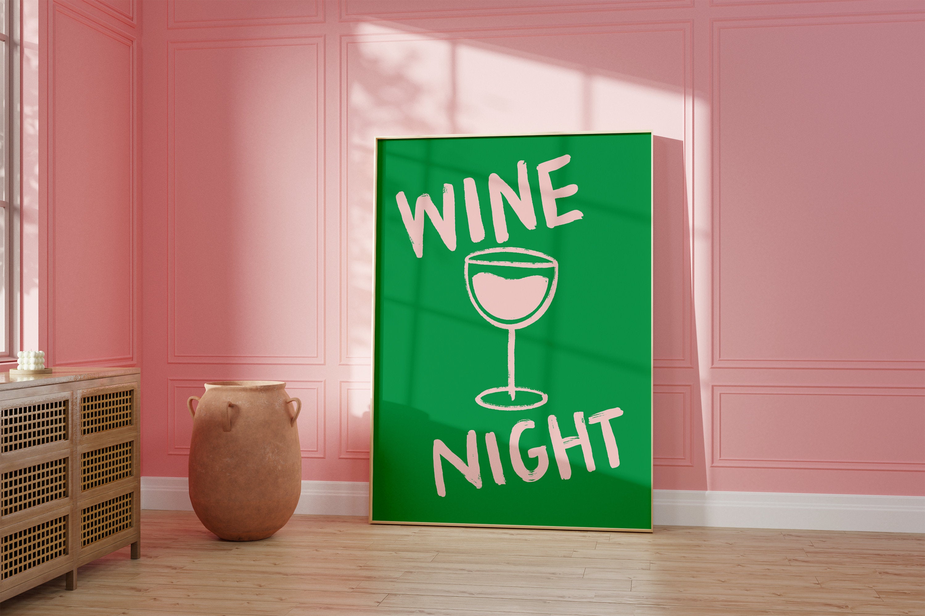 Wine Art Print-Digital Download-Wine Art-Retro Print-Cheers Art Print-Trendy Art-70s Art Print-Girly Art-Cocktail Art-Preppy Pink Bar Art