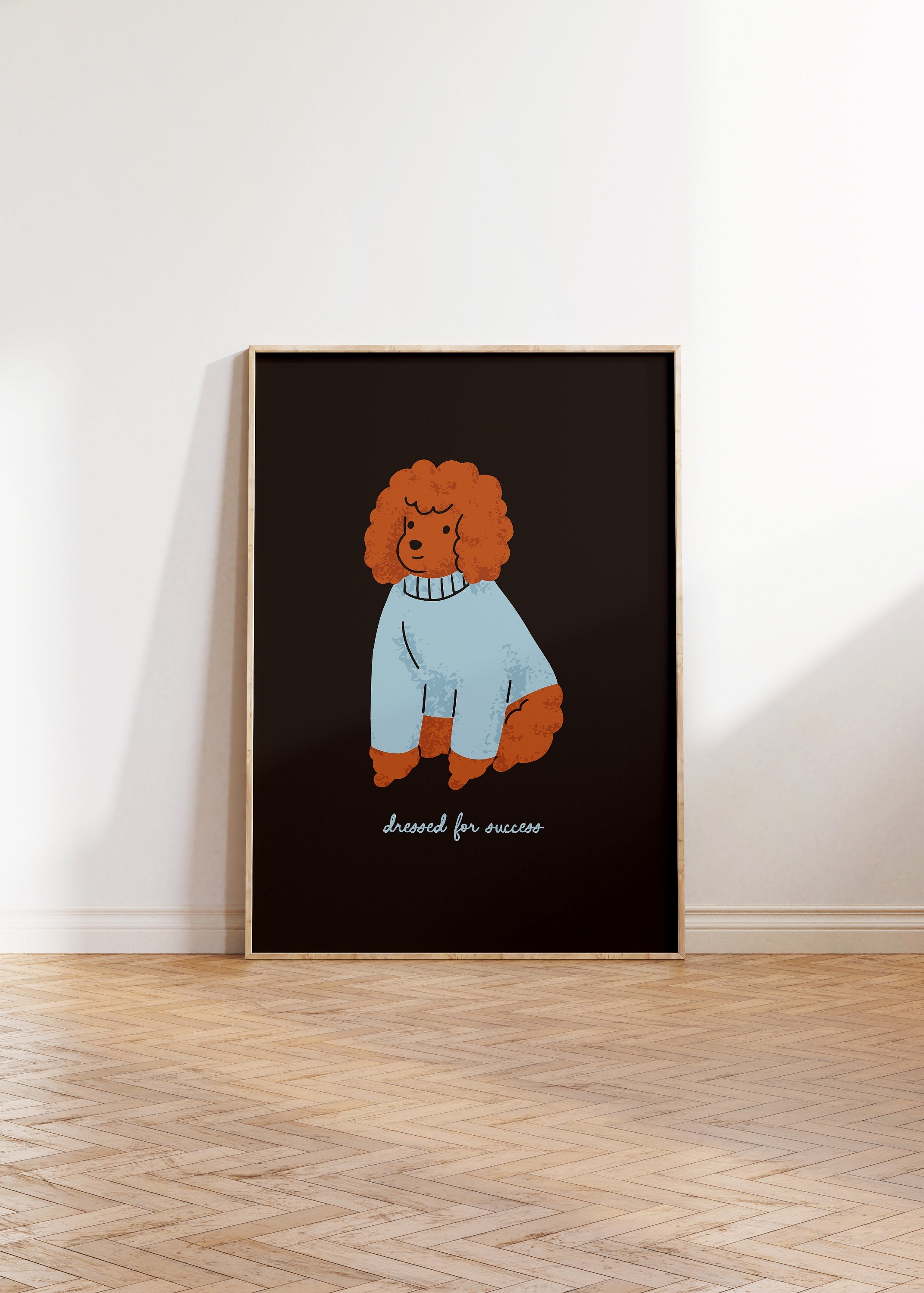 Poodle Art, Dog Art Print, Wall Print, Cute Decor, Girly Print, Kids Room Art, Large Print, Funny Art, Dog Posters, Puppy Art, Office Art