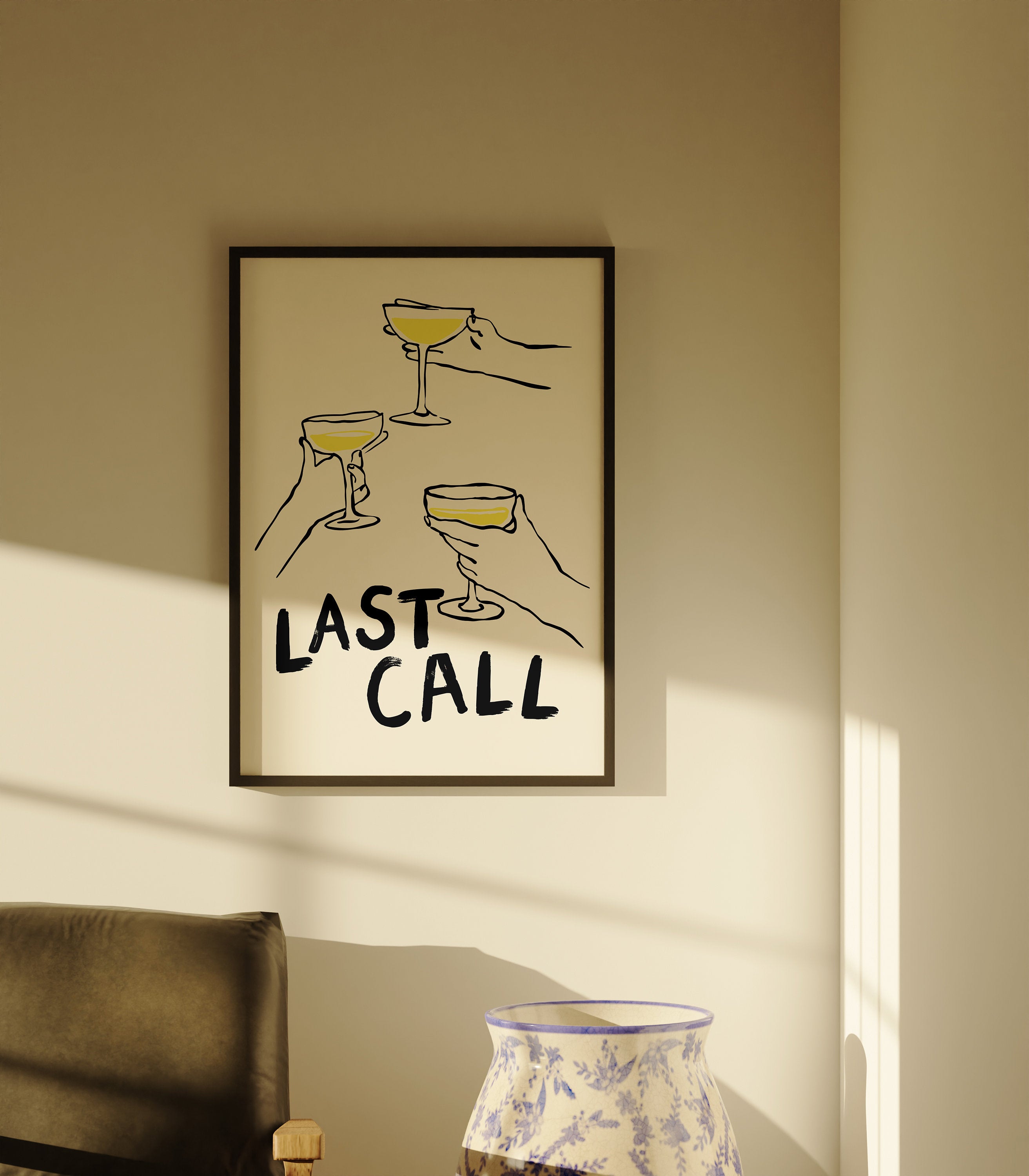 Last Call Wall Art Download, Scribbled Cheers Print, Modern Kitchen Printables, Bar Cart Prints , Black Beige Art, Trendy Wine Lover Gift