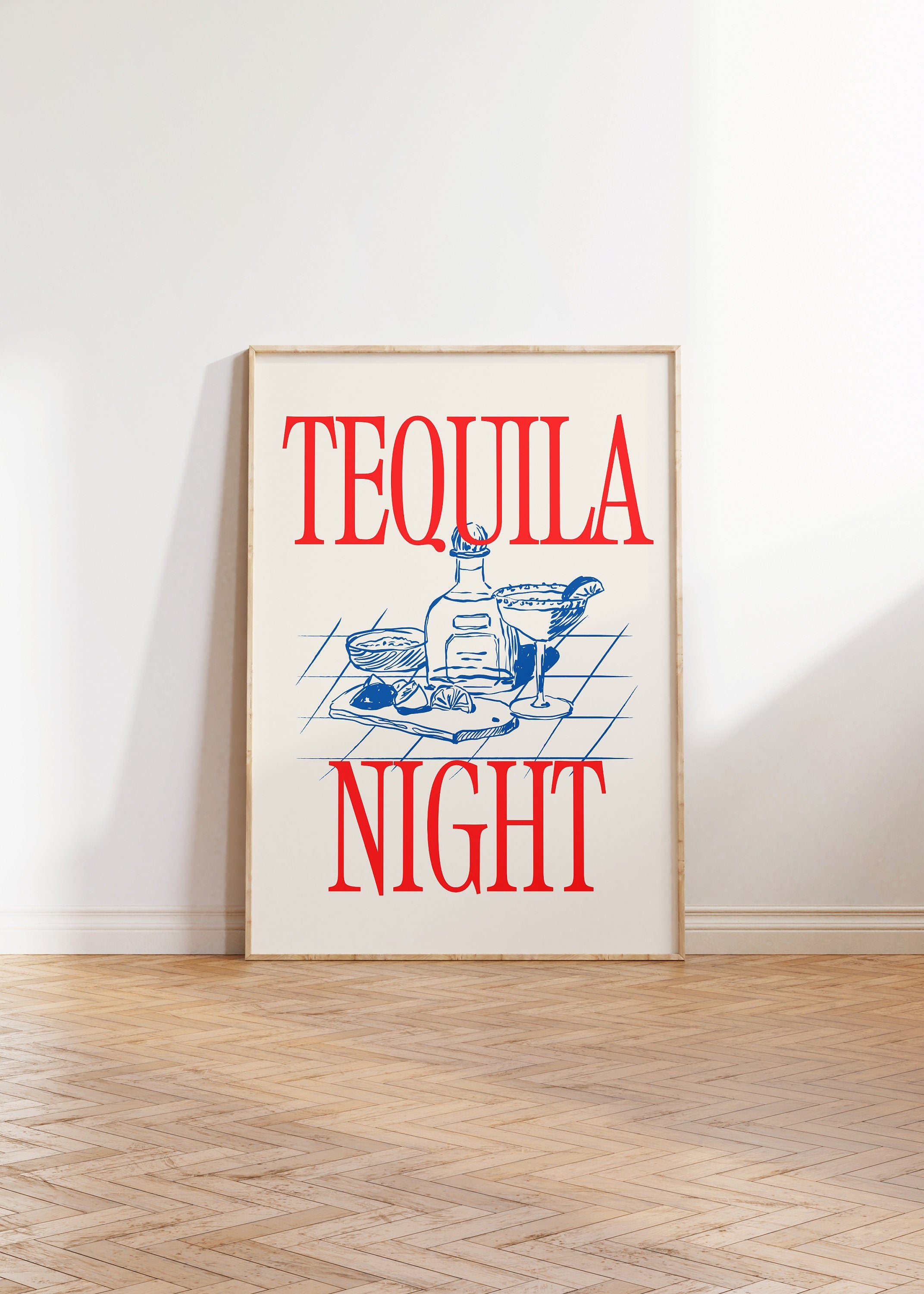 Bar Art Print, Liquor Poster, Tequila Night Print, Cute Bar Cart Art, Wall Art, Tequila Poster, Tequila Print, Digital Download, Bar Art