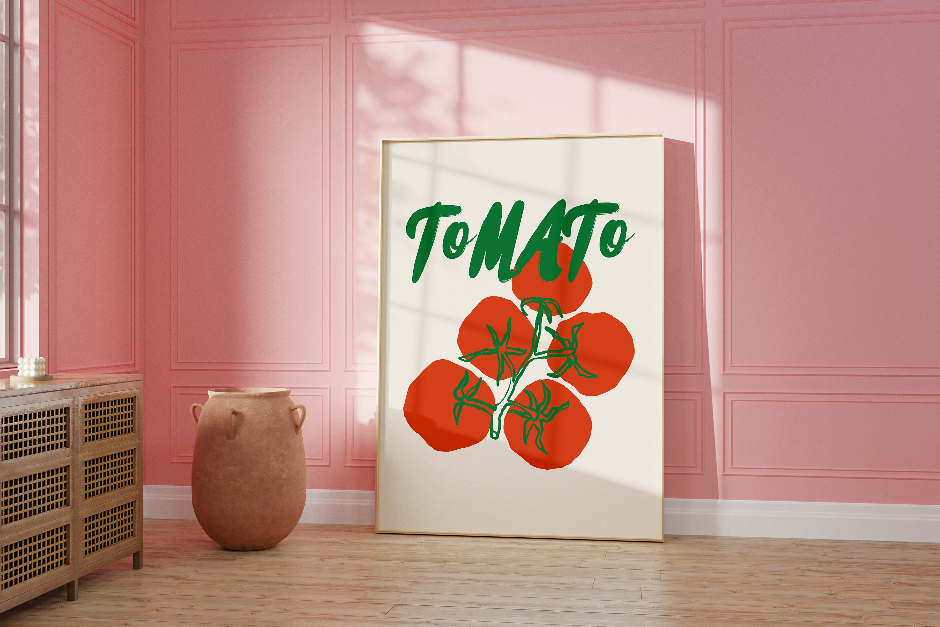 Kitchen Wall Art, Digital Food Art Print, Digital Download, Trendy Kitchen Art, Tomatoes Art, Tomato Art Print, Kitchen Print, Tomato Poster