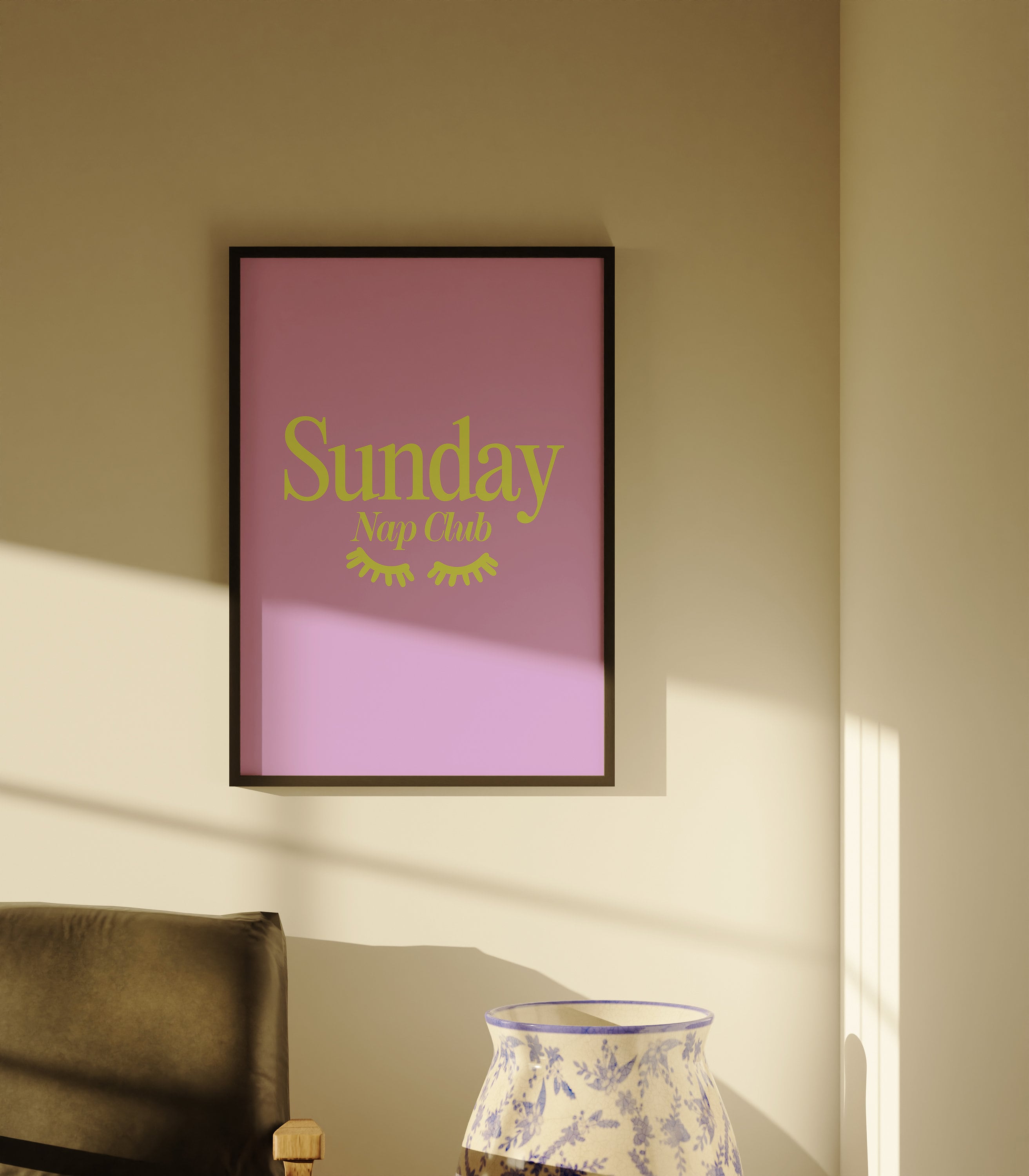 Sunday Nap Club, Large Wall Art, Purple Wall Print, Typography Art, Downloadable Print, Girlie Art Prints, Living Room Decor, Trendy Art