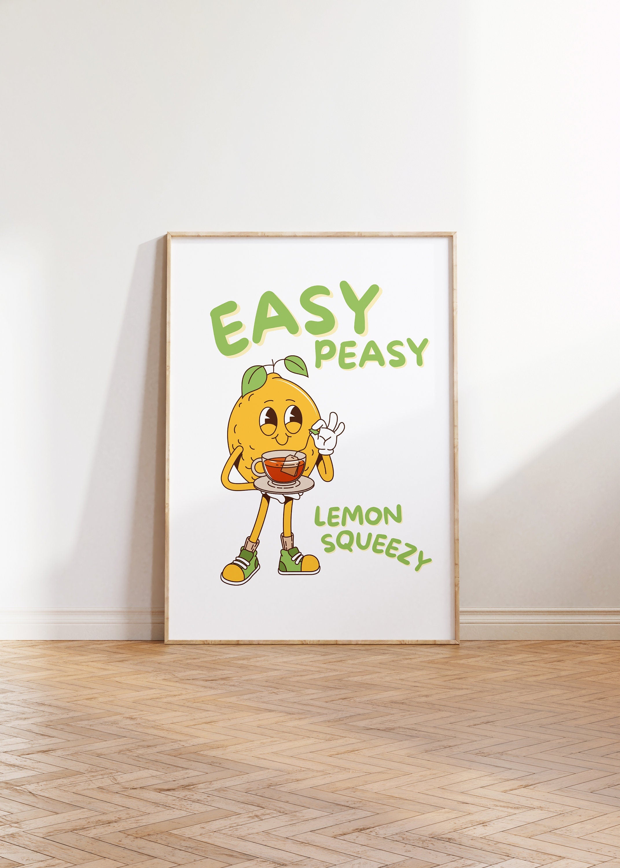 Easy Peasy Lemon Squeezy, Printable Classroom Poster, Digital Prints, Emotions Art, Instant Download, Encouraging Art, Classroom Prints