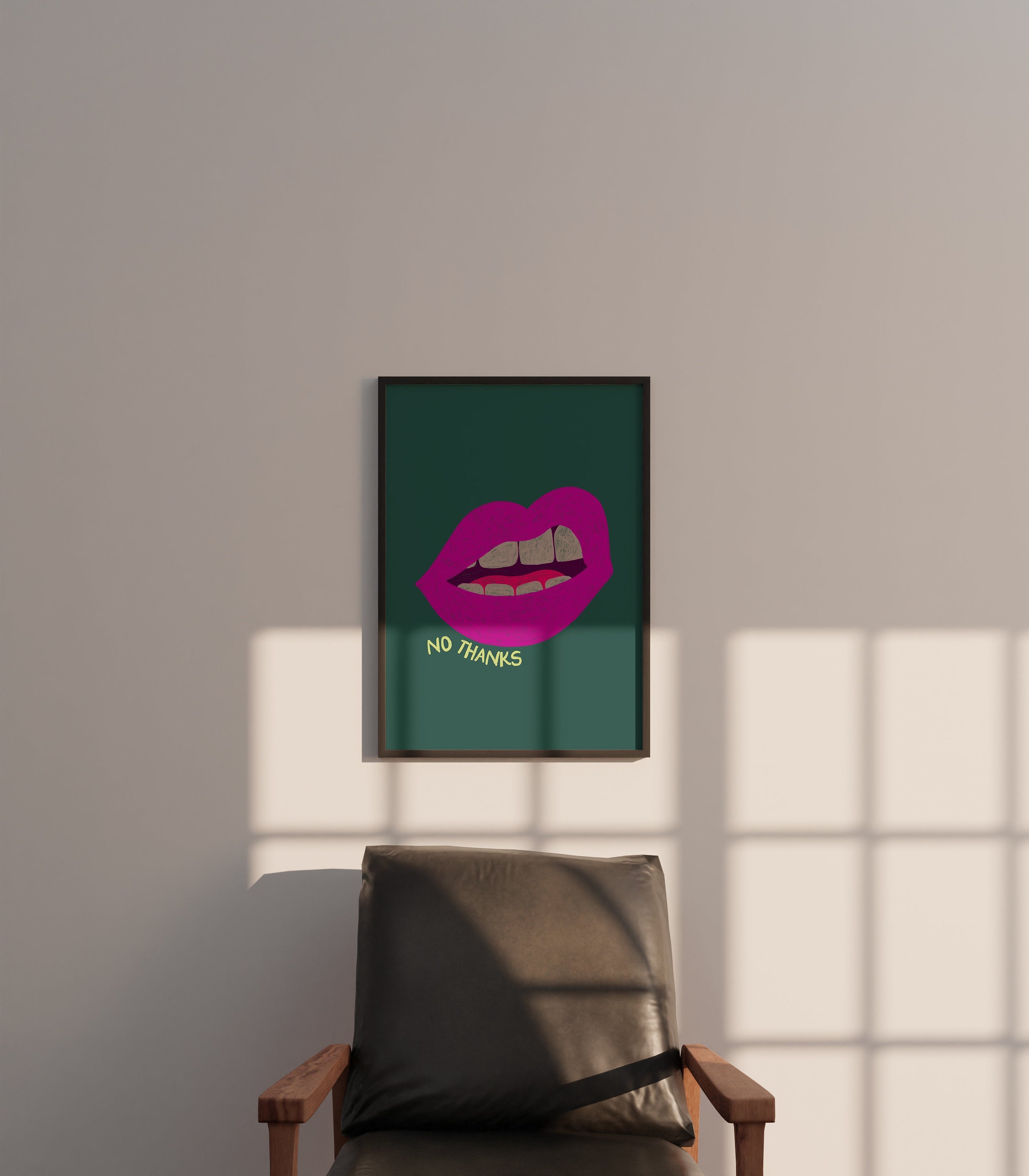 Wall Art Print, Retro Aesthetic Art ,Apartment Art, Feminist Art, Living Room Decor, Lips Typography Art, Retro Funny Women Art