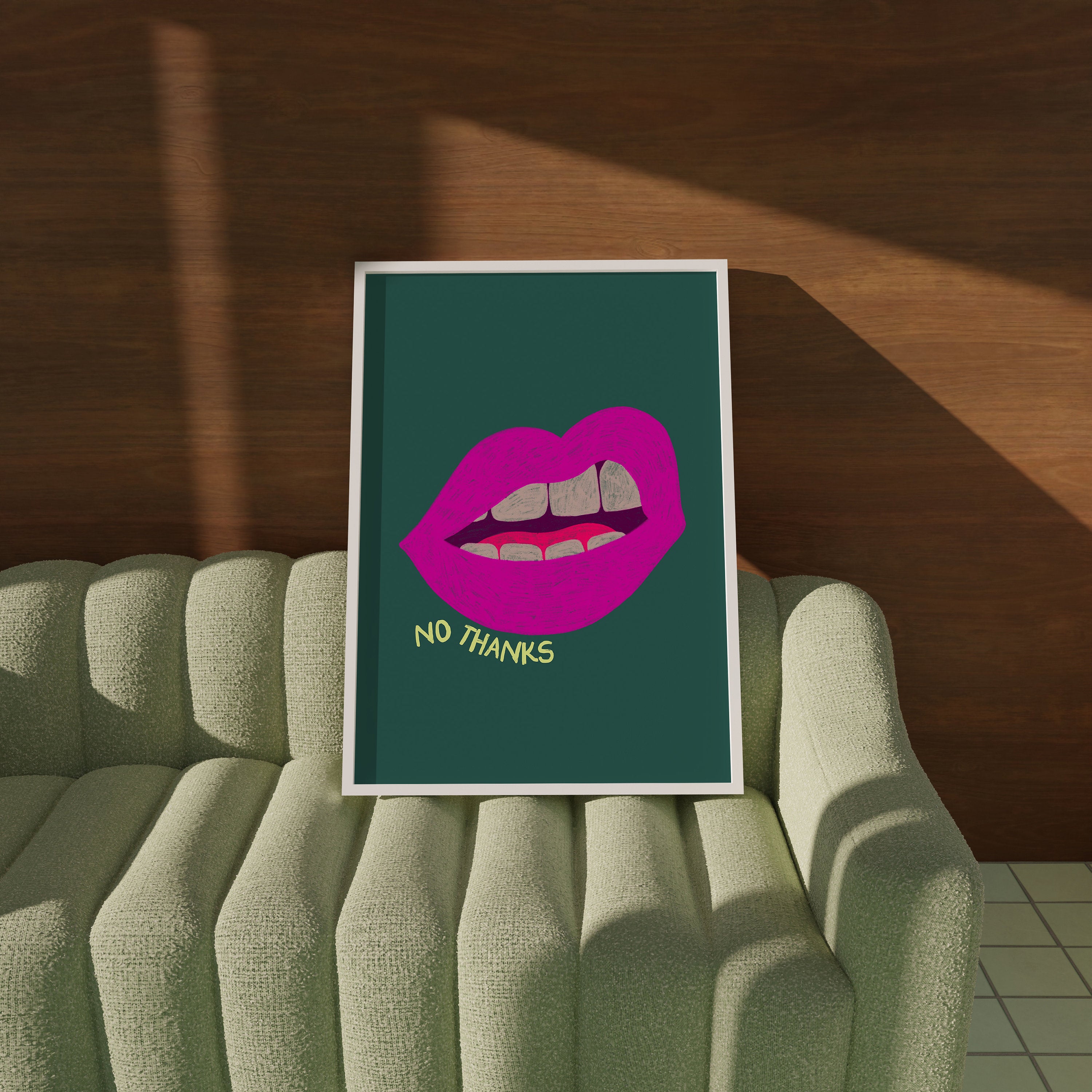 Wall Art Print, Retro Aesthetic Art ,Apartment Art, Feminist Art, Living Room Decor, Lips Typography Art, Retro Funny Women Art