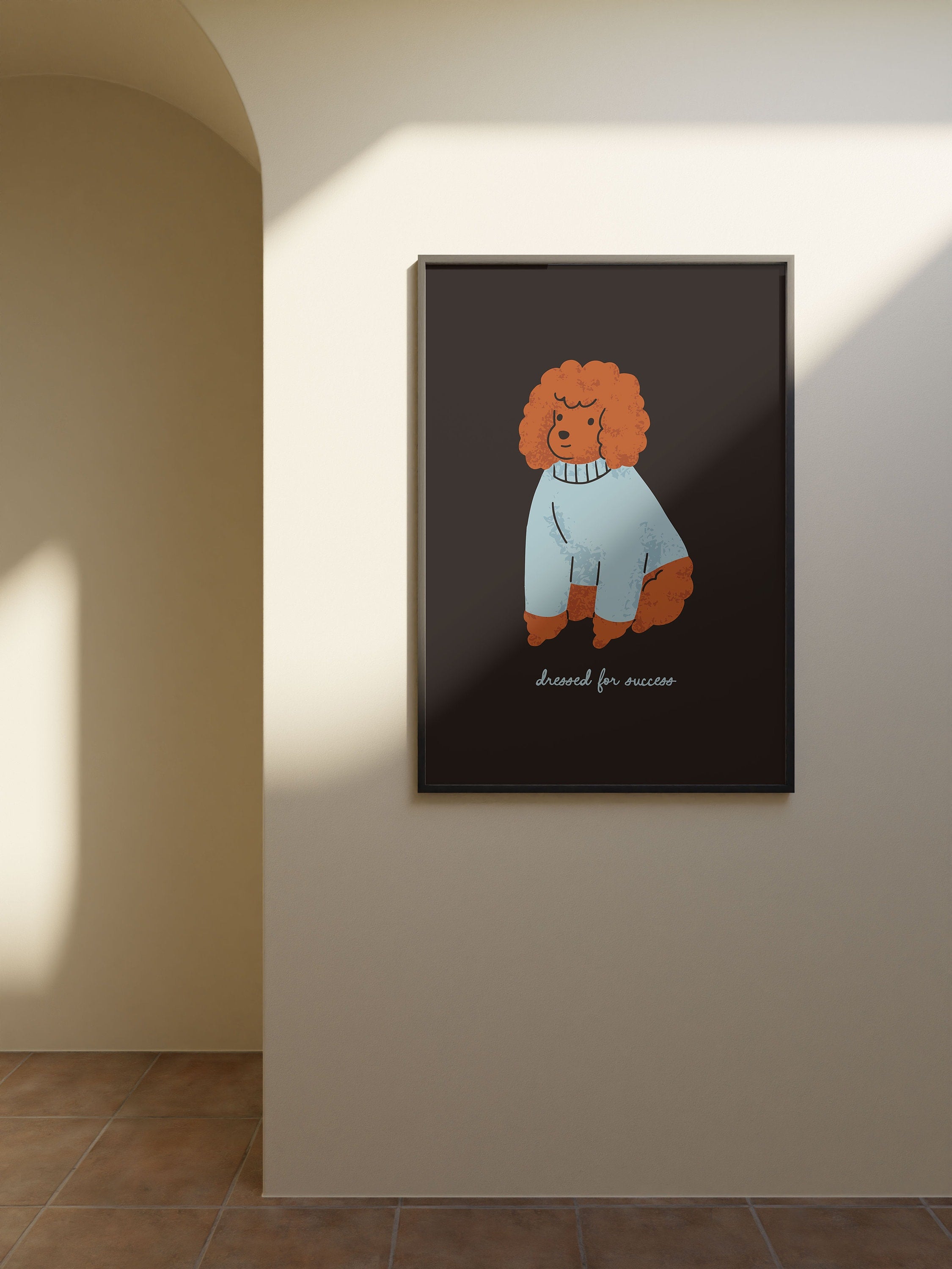 Poodle Art, Dog Art Print, Wall Print, Cute Decor, Girly Print, Kids Room Art, Large Print, Funny Art, Dog Posters, Puppy Art, Office Art