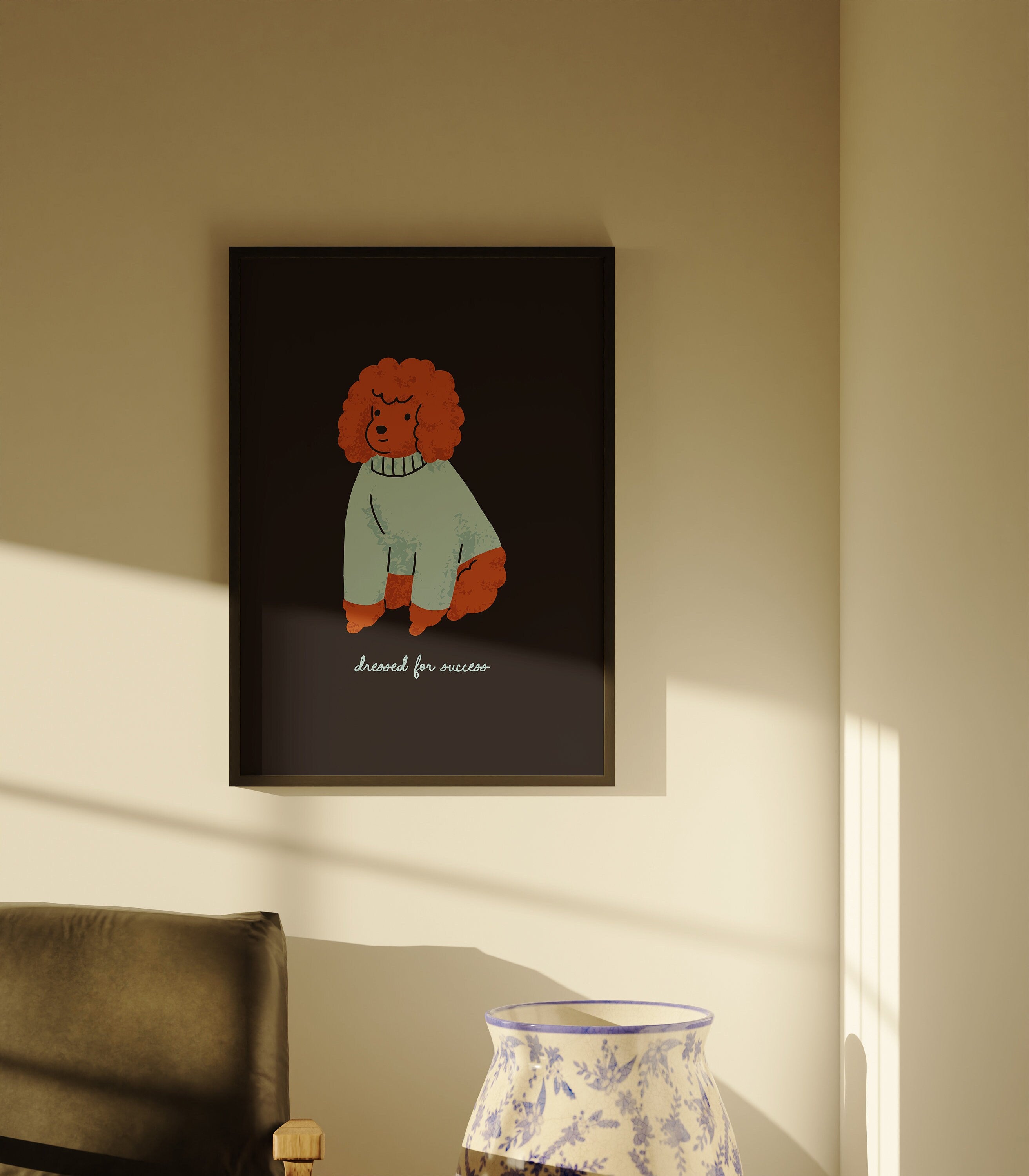 Poodle Art, Dog Art Print, Wall Print, Cute Decor, Girly Print, Kids Room Art, Large Print, Funny Art, Dog Posters, Puppy Art, Office Art