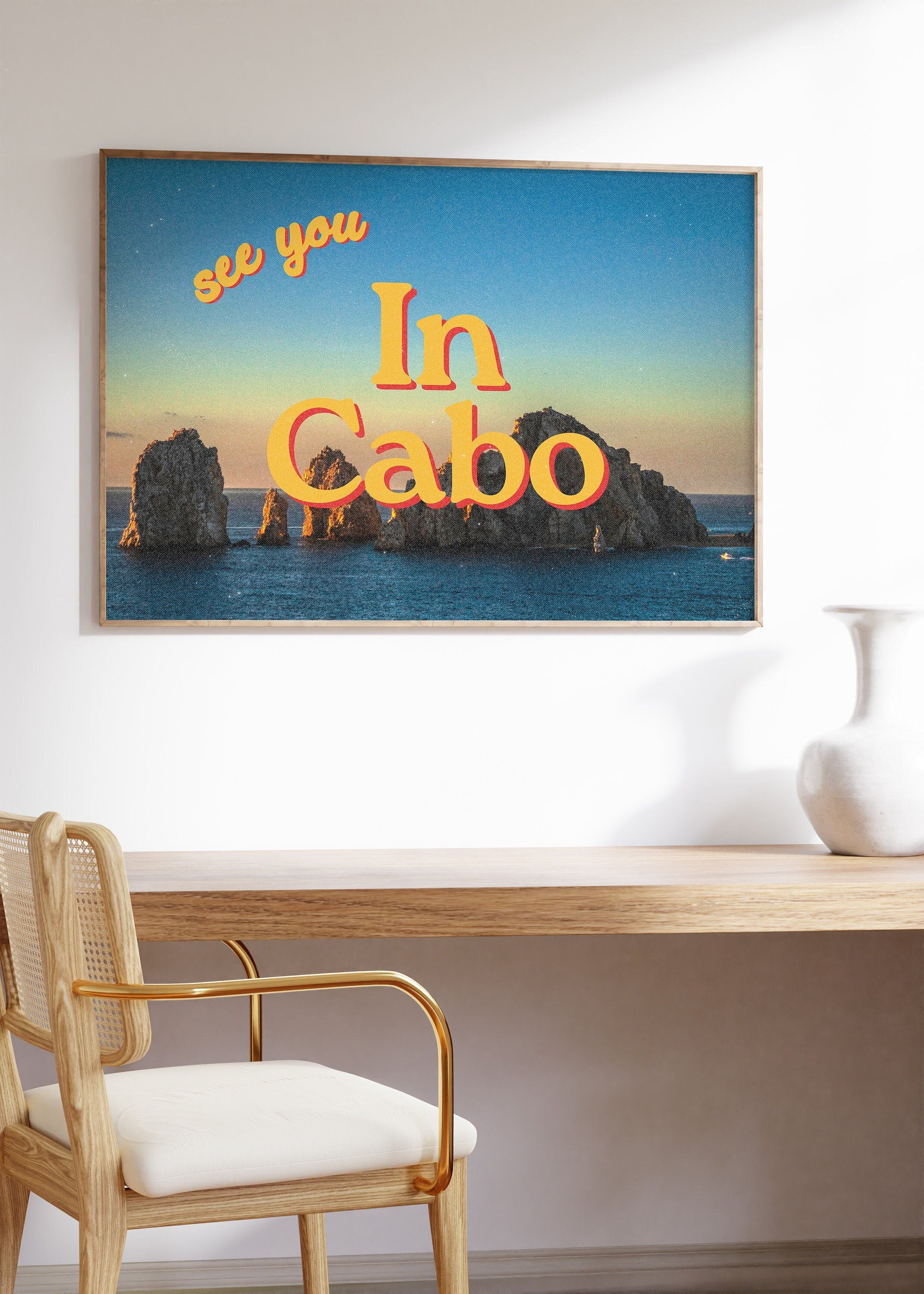 Grainy Retro Print, Digital Art Prints, Mexico Art, Retro Photo Prints, Location Art Print, Trendy Art Print, Cabo Print, Cabo Posters