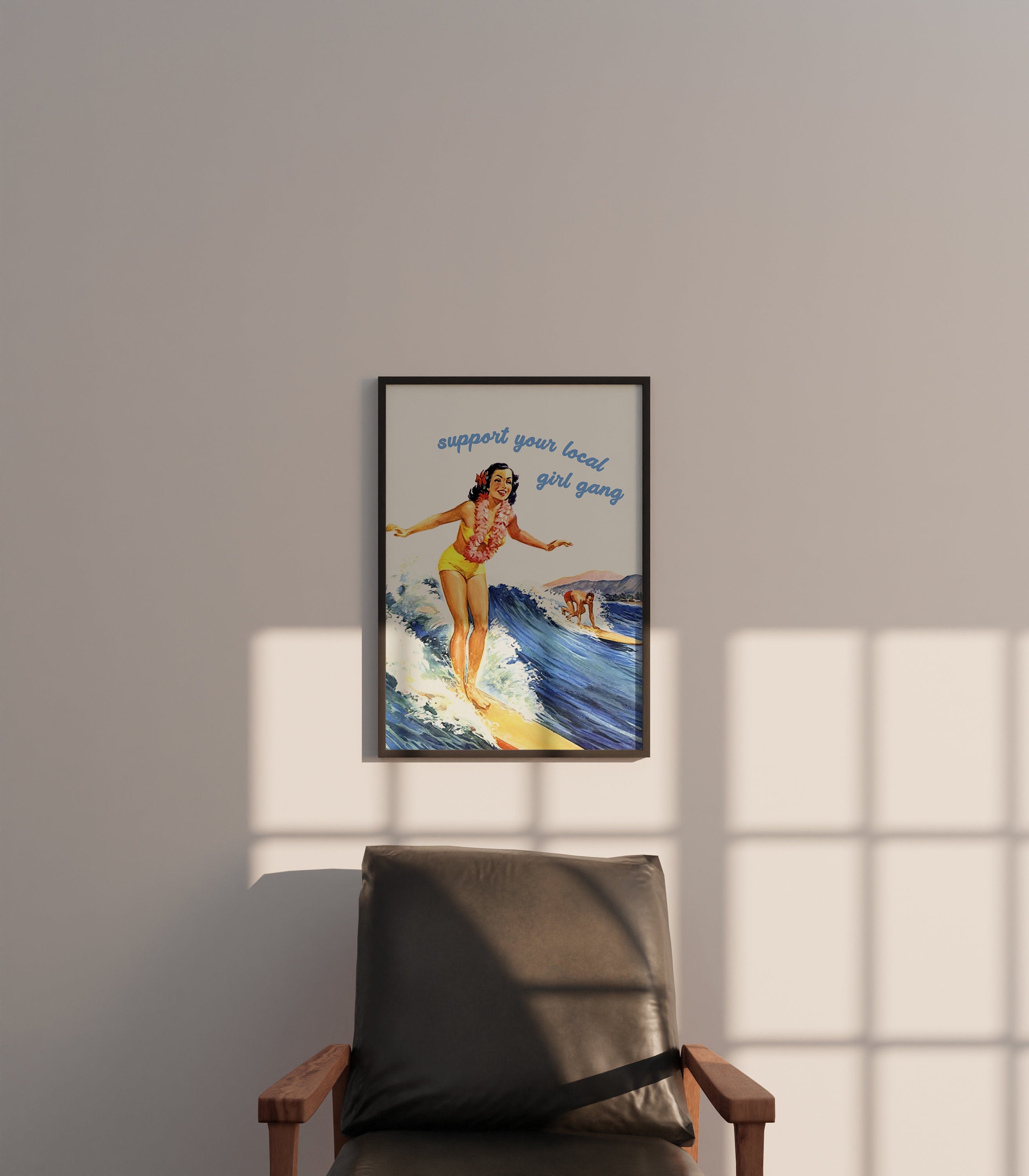 Vintage Wall Art, Surfing Poster, Vintage Surf Art, Aesthetic Room Decor, Retro Beach Print, Digital Download, Surf Gang Poster