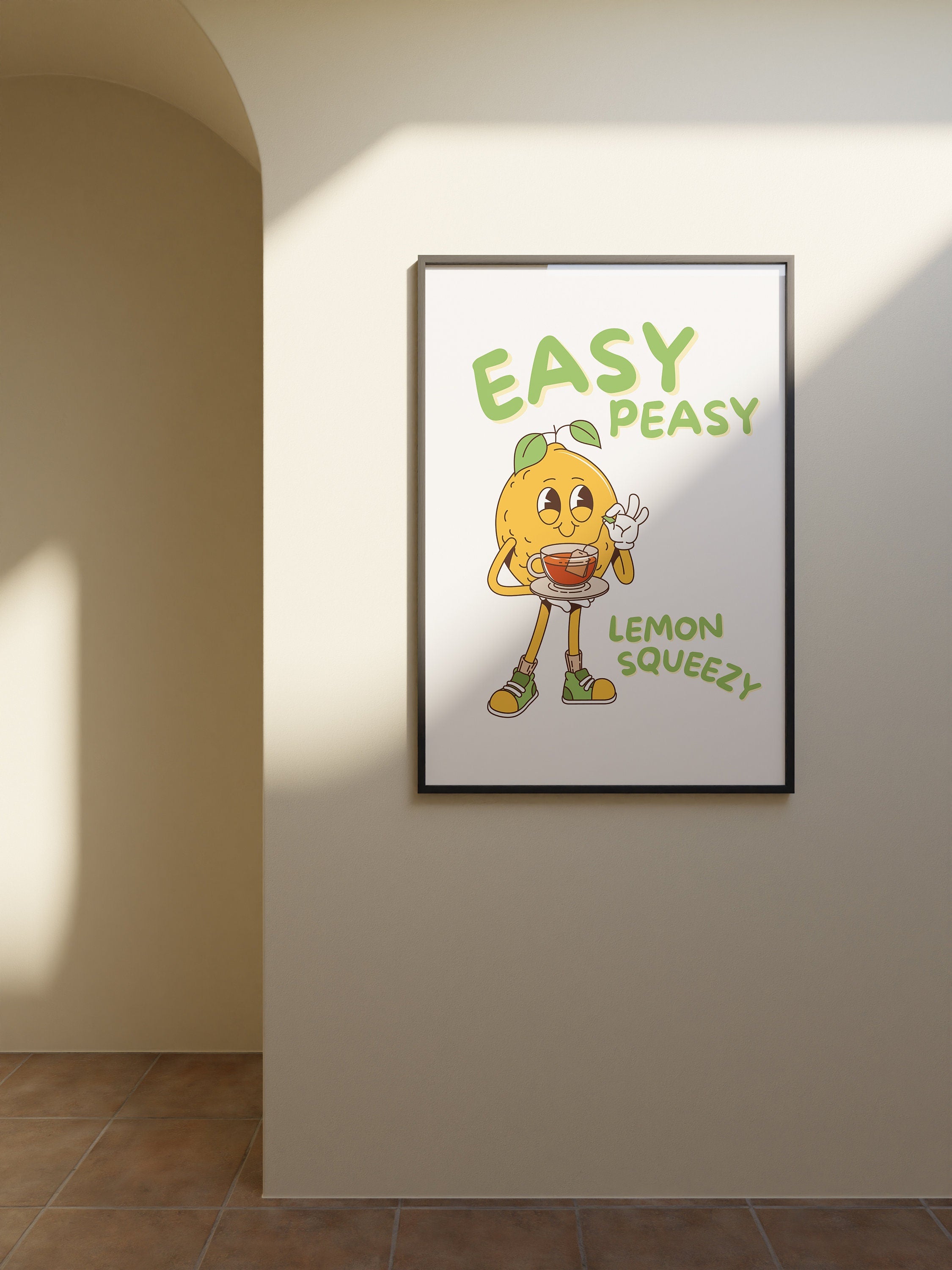 Easy Peasy Lemon Squeezy, Printable Classroom Poster, Digital Prints, Emotions Art, Instant Download, Encouraging Art, Classroom Prints