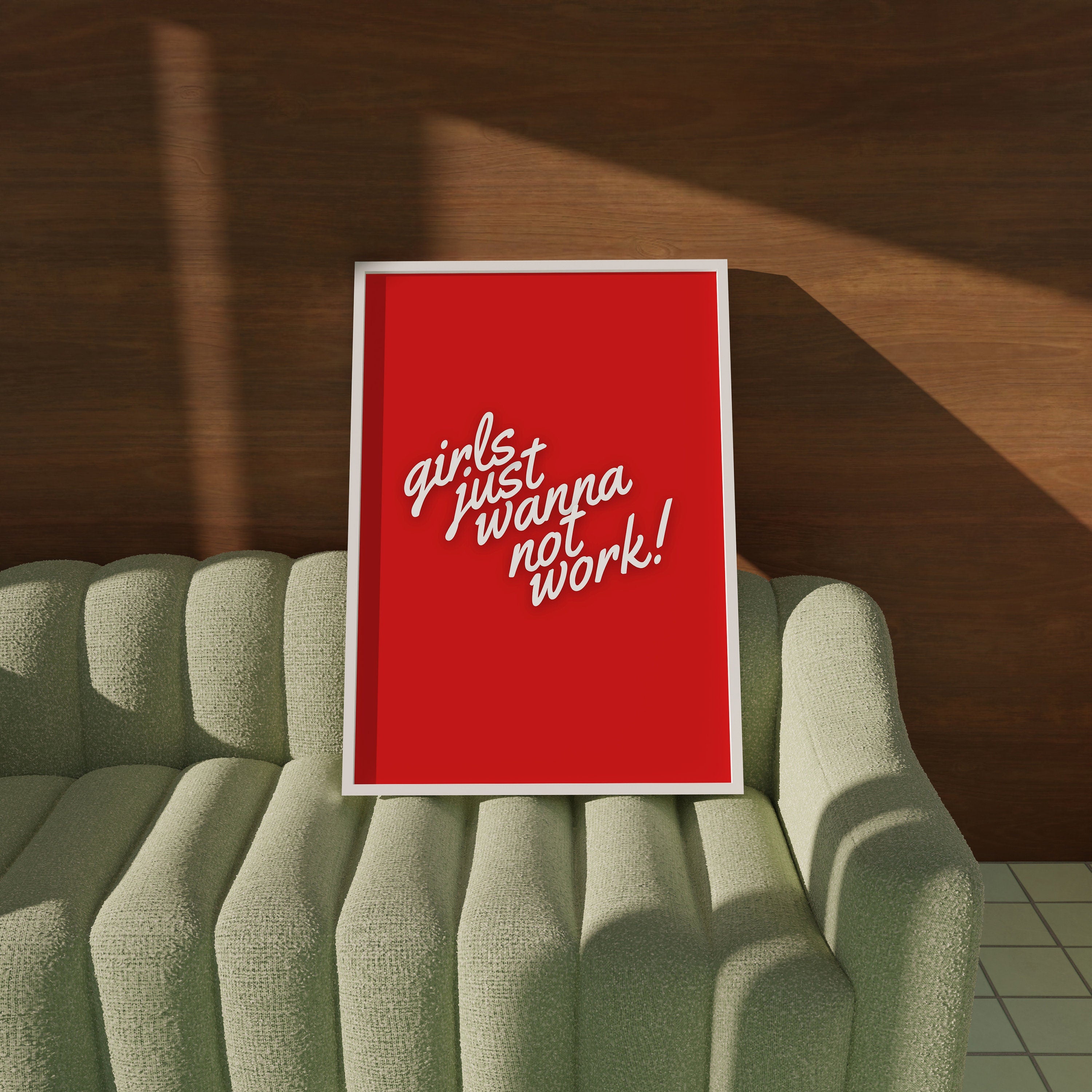 Wall Art Print, Retro Aesthetic Art ,Apartment Art, Feminist Art, Living Room Decor, Red Typography Art, Retro Funny Women Art