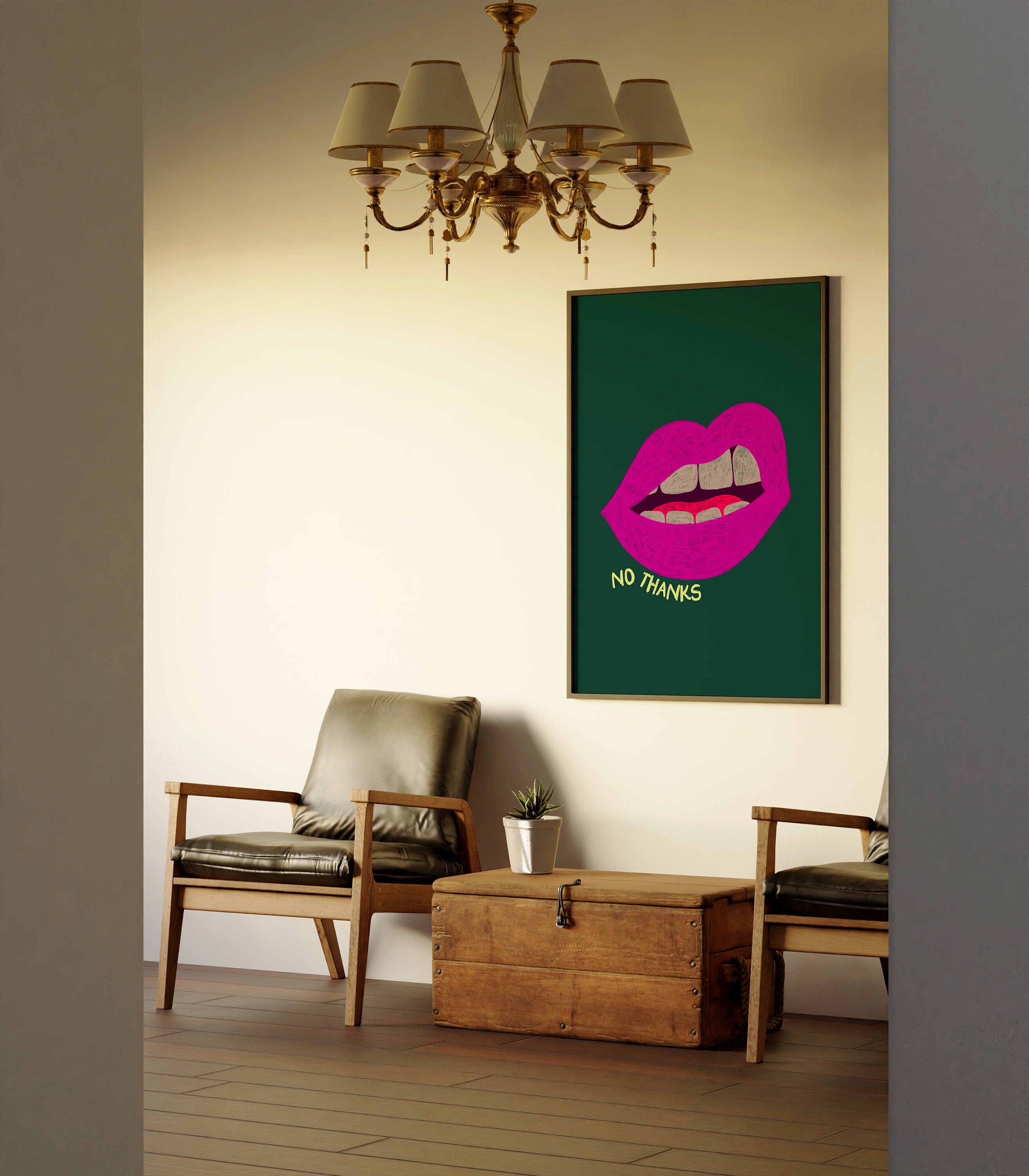 Wall Art Print, Retro Aesthetic Art ,Apartment Art, Feminist Art, Living Room Decor, Lips Typography Art, Retro Funny Women Art