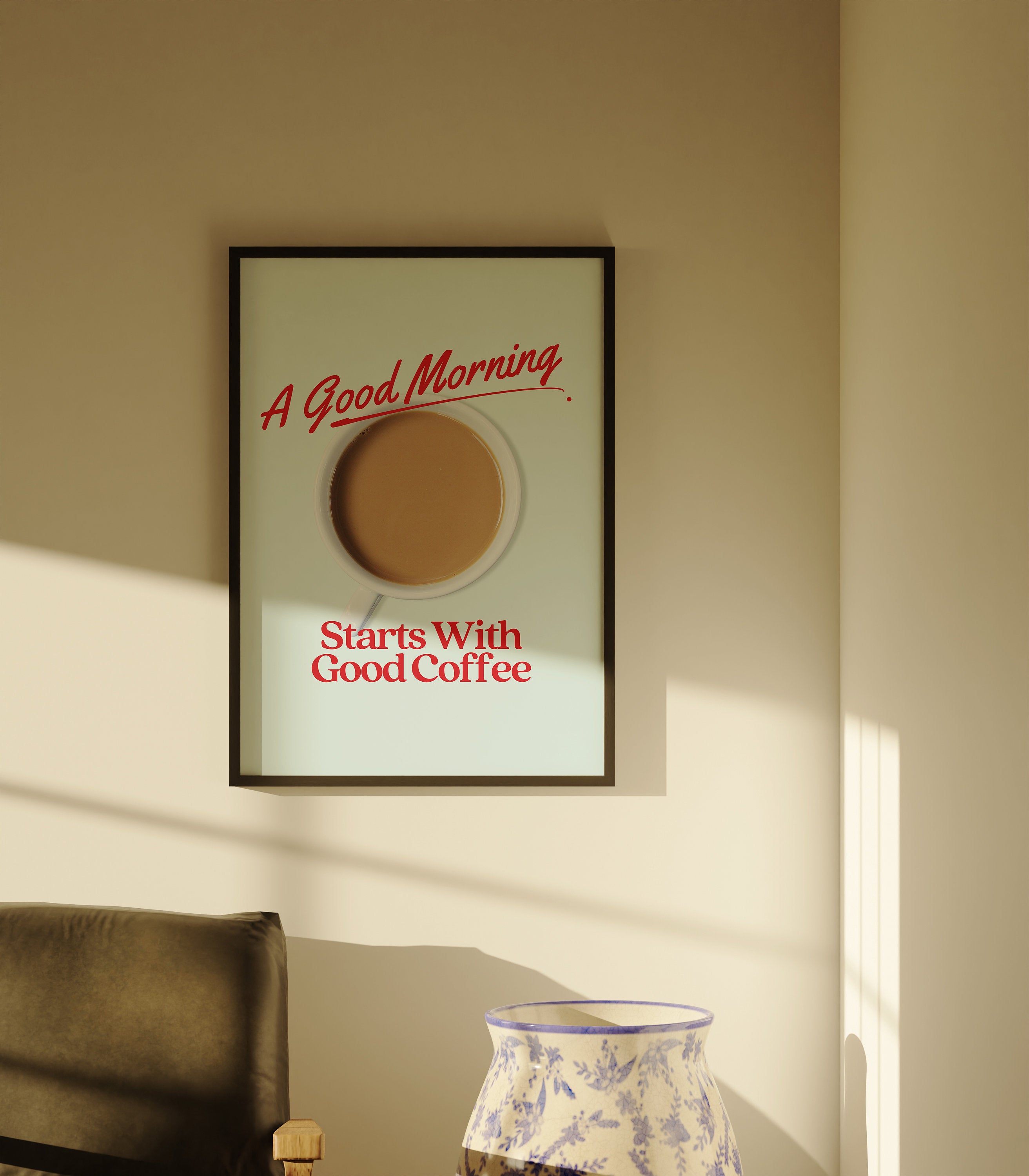 Coffee Poster, Digital Prints, Retro Art Quote, Kitchen Poster Print, Coffee Art Print, Retro Wall Art, Coffee Blue Poster, Digital Download